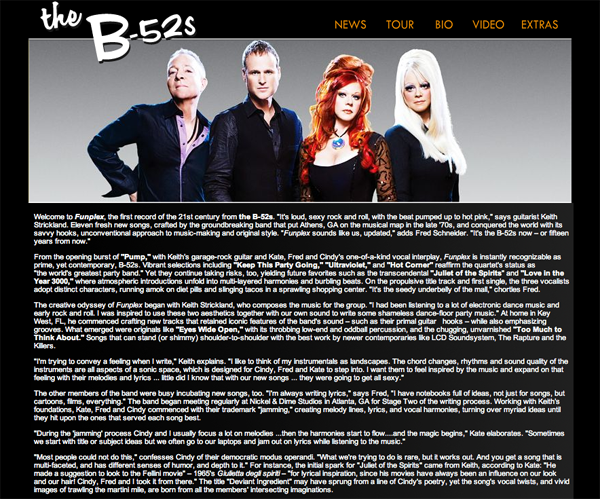 The B-52s Microsite